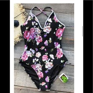 *** NWT*** Black Floral One Piece Swimsuit